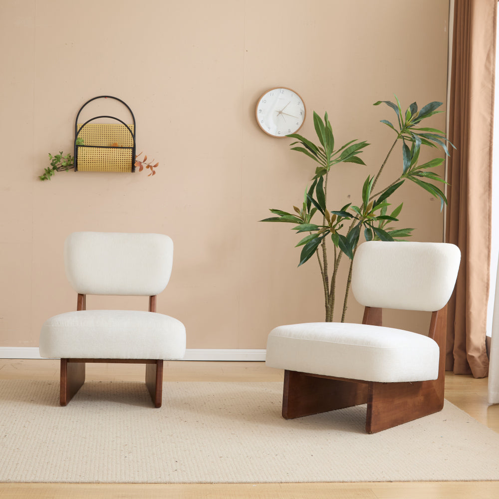 Modern Beige Lounge Chair with Polyester