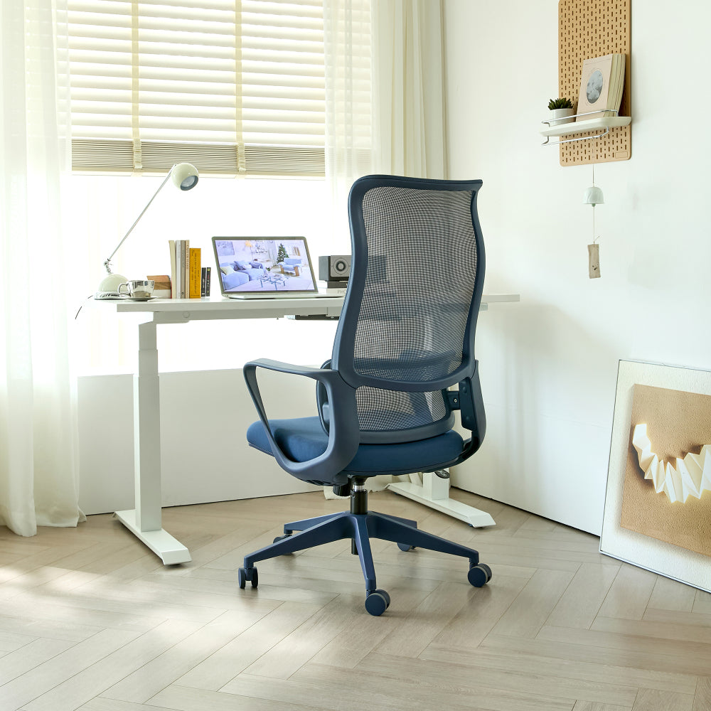 Ergonomic High-Back Mesh Office Chair | 350 lbs Capacity | 7-Level Aluminum Dual-Track Lumbar Support | Integrated Molded Foam Seat | Butterfly Upright Lock | SGS Class 3 Gas Lift | Fireproof | Home Office | Yellow/Green/Blue