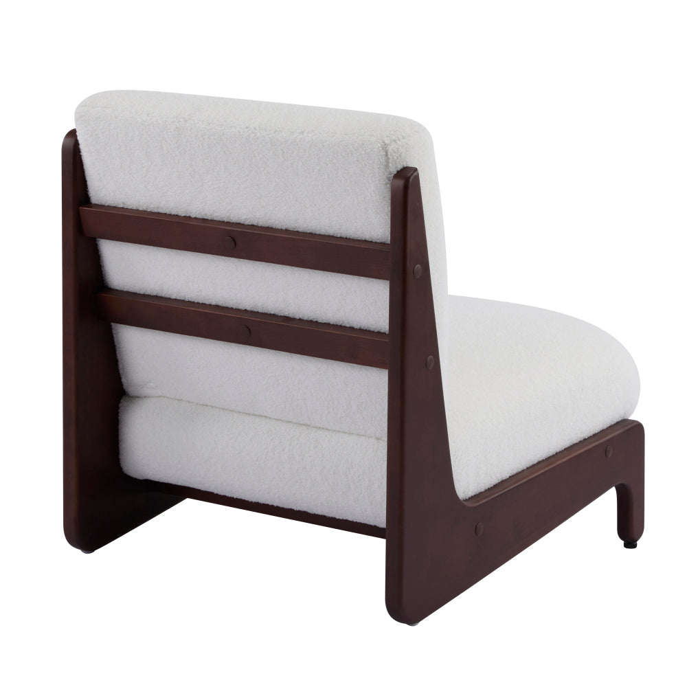 Scott Living Moda Accent Chair White with Walnut