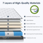 Twin/Full/Queen/King — 10 Inch DreamLayer H7 Hybrid Pocket Spring Mattress