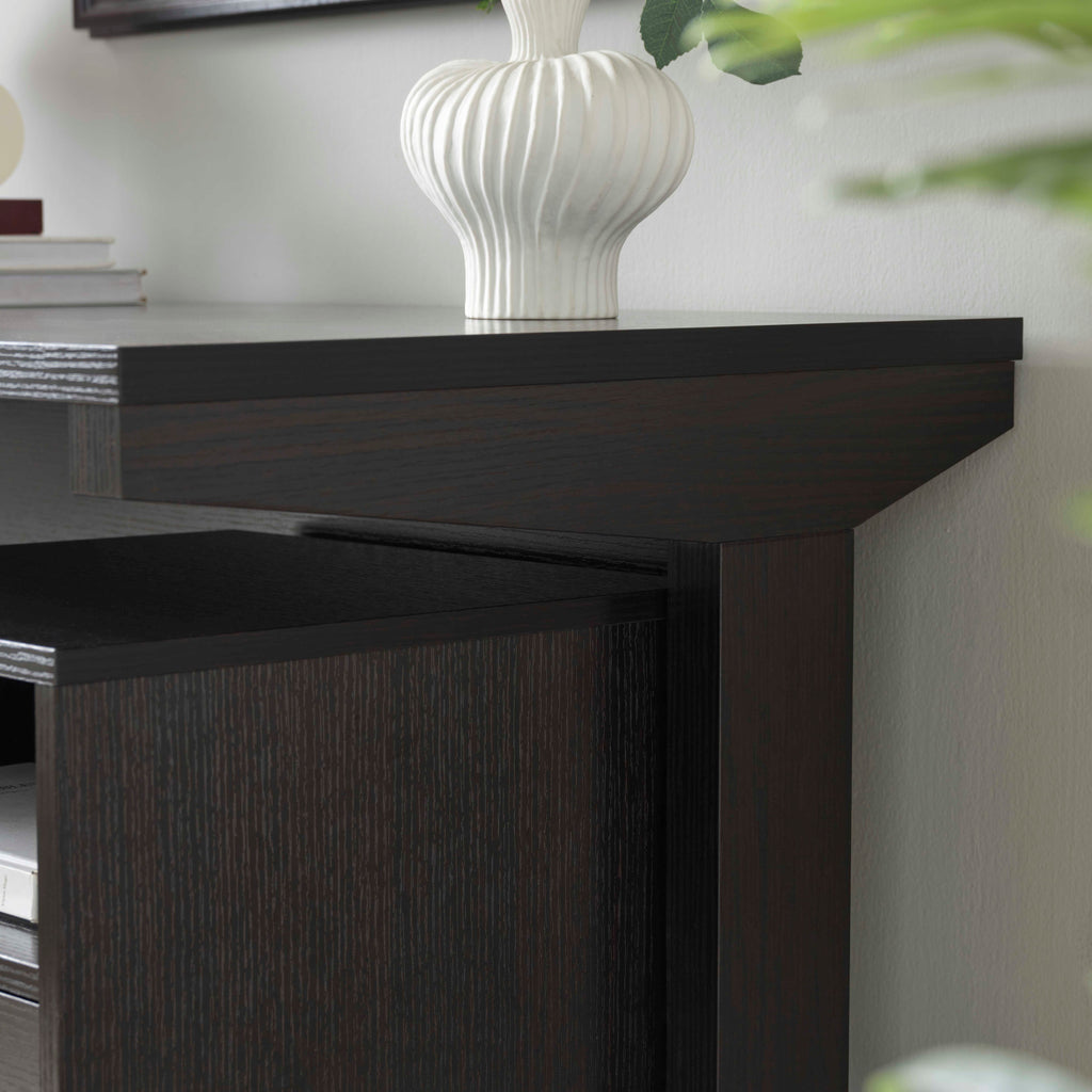 Home office desk with detached file cabinet