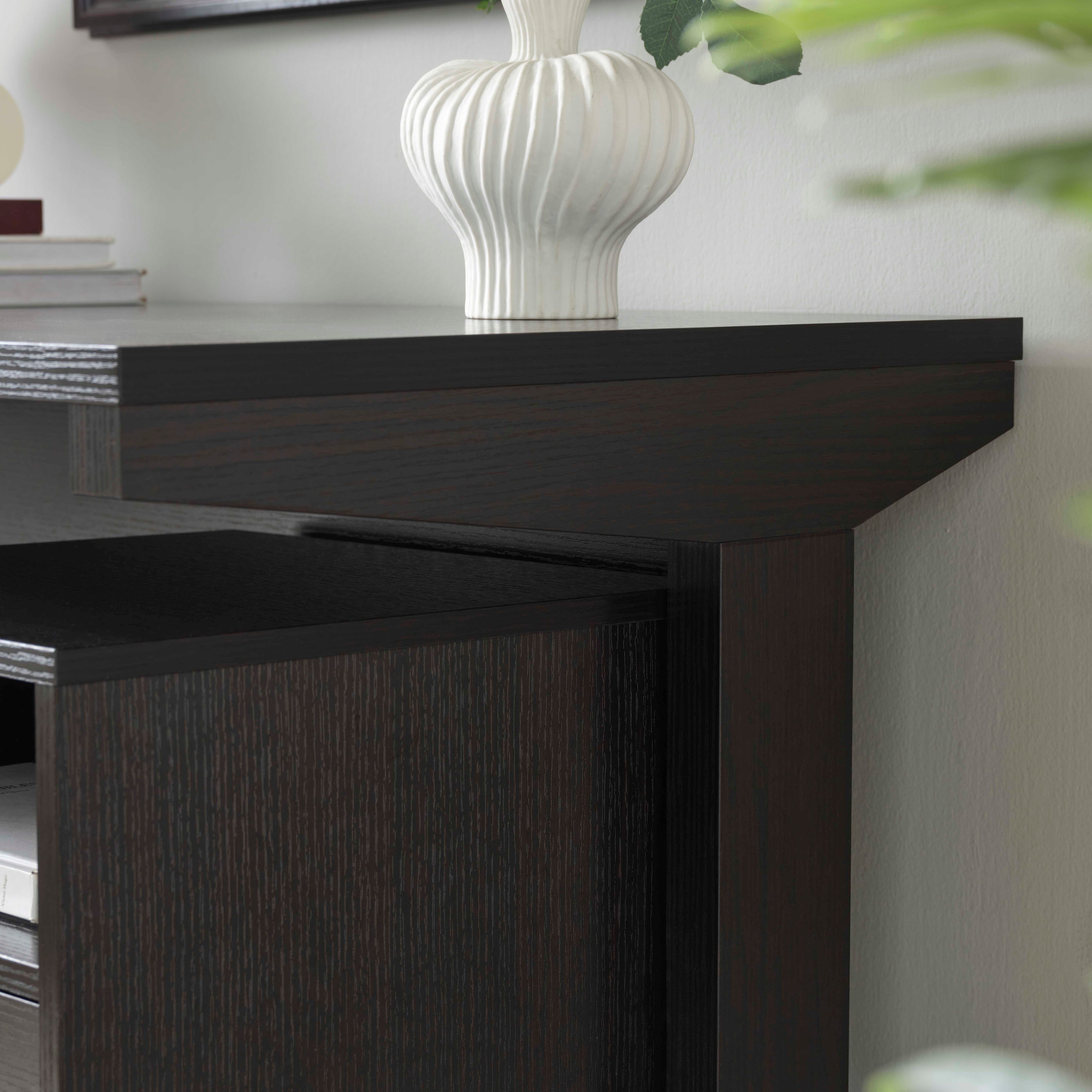 Home office desk with detached file cabinet
