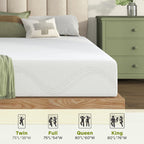 Twin/Full/Queen/King | 12" Memory Foam Mattress | Cooling Green Tea Gel | Dual-Layer High-Density Foam | Removable Washable Cover | CertiPUR-US Certified | Bedroom, Guest Room, Dorm | White
