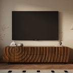 58''Tv Console With Mid Century Unique Spiral
