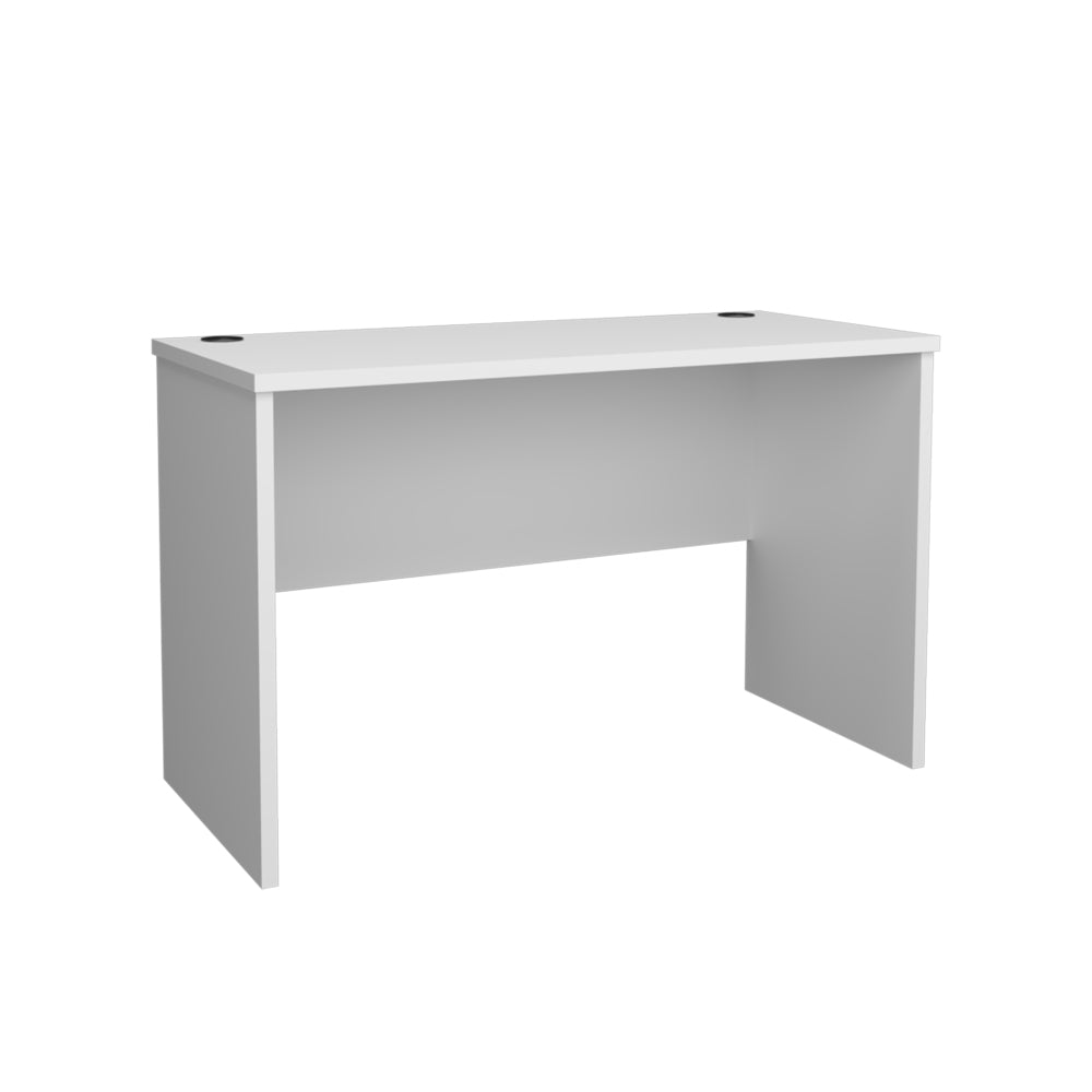 47" Modern Minimalist Study Desk | Spacious Computer & Laptop Table | Clean Lines + Smooth Finish | Generous Leg Clearance | Sturdy Particle Board Construction | Easy Assembly | Bedroom, Living Room, Home Office, Kitchen | White/Gray Walnut