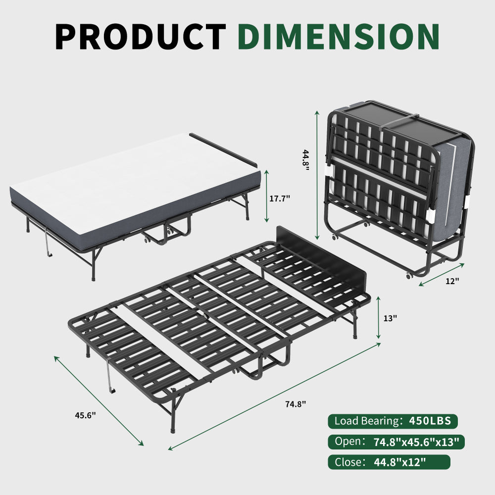 Extra Long Folding Bed for Tall People