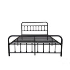 Twin/Full/Queen Size Metal Platform Bed Frame | Classic Spindle Headboard & Footboard | Reinforced Sturdy Structure | Ample Under-Bed Storage | No Box Spring Needed | Black/Charcoal Gray/White