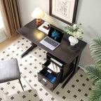 Home office desk with detached file cabinet