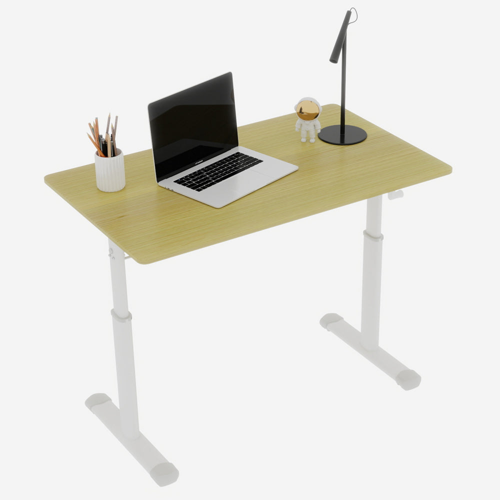 Height-Adjustable Standing Desk — 39" Manual Crank Sit-Stand Desk for Kids & Adults | Ergonomic Home Office Study Table | Sturdy Dual-Column Frame | No Electricity Needed | Compact Minimalist Design | White