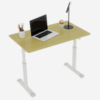 Height-Adjustable Standing Desk — 39" Manual Crank Sit-Stand Desk for Kids & Adults | Ergonomic Home Office Study Table | Sturdy Dual-Column Frame | No Electricity Needed | Compact Minimalist Design | White