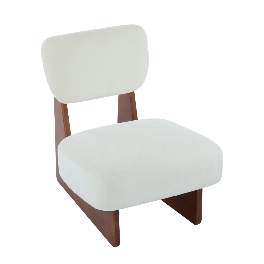 Modern Beige Lounge Chair with Polyester