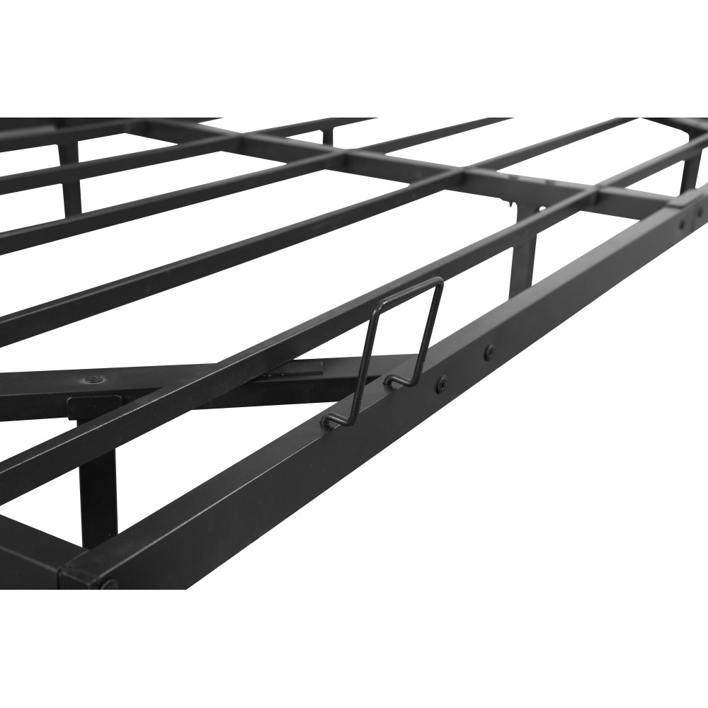 Queen/King Size Floating Metal Platform Bed | Hidden LED Underglow App & Remote Control | 10 Slats + 4 Cross Frames + 6 Steel Legs | 1000 lbs | No Box Spring Needed | Black