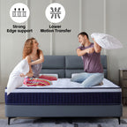 10" Full/Queen/King Hybrid Innerspring Mattress | Individually Wrapped Pocket Coils + Memory Foam | Medium Firm | Pressure Relief & Motion Isolation | CertiPUR-US Certified | Bedroom