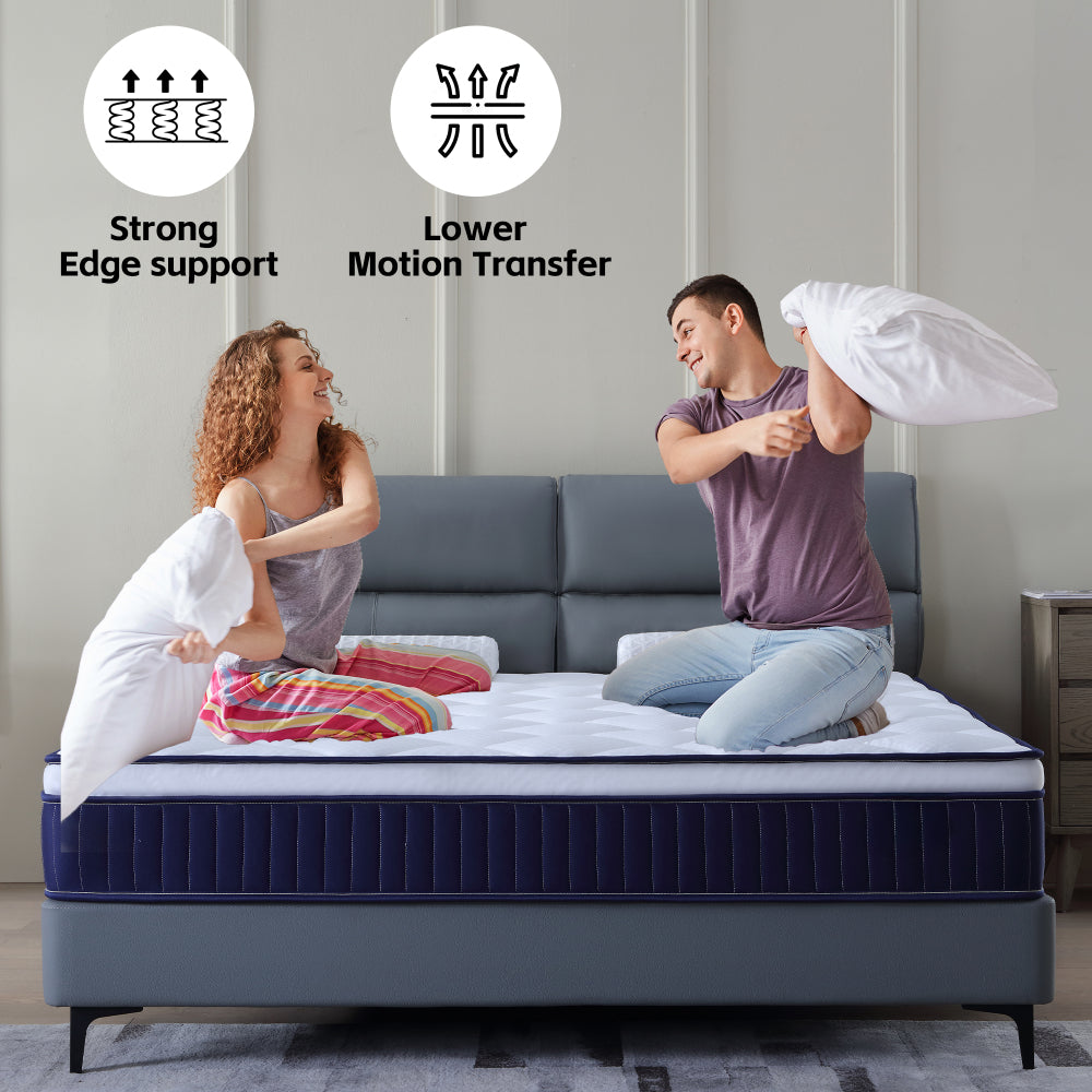 10" Full/Queen/King Hybrid Innerspring Mattress | Individually Wrapped Pocket Coils + Memory Foam | Medium Firm | Pressure Relief & Motion Isolation | CertiPUR-US Certified | Bedroom