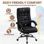 Executive High-Back PU Leather Office Chair | Spring Seat Cushion | Ergonomic Height Adjustment | Chrome Armrests | Reinforced Metal Frame | 360° Swivel | Floor-Friendly Casters | 350 lbs Capacity | Home Office | Black/Camel