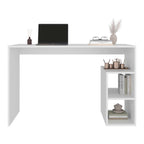 Office Desk with Storage and Minimalist Design — 47" W x 20.5" D x 29.8" H | Modern Computer Desk with Built-In Open Shelving | Generous Tabletop | Particle Board | Home Office, Apartment & Compact Workspace | Wenge