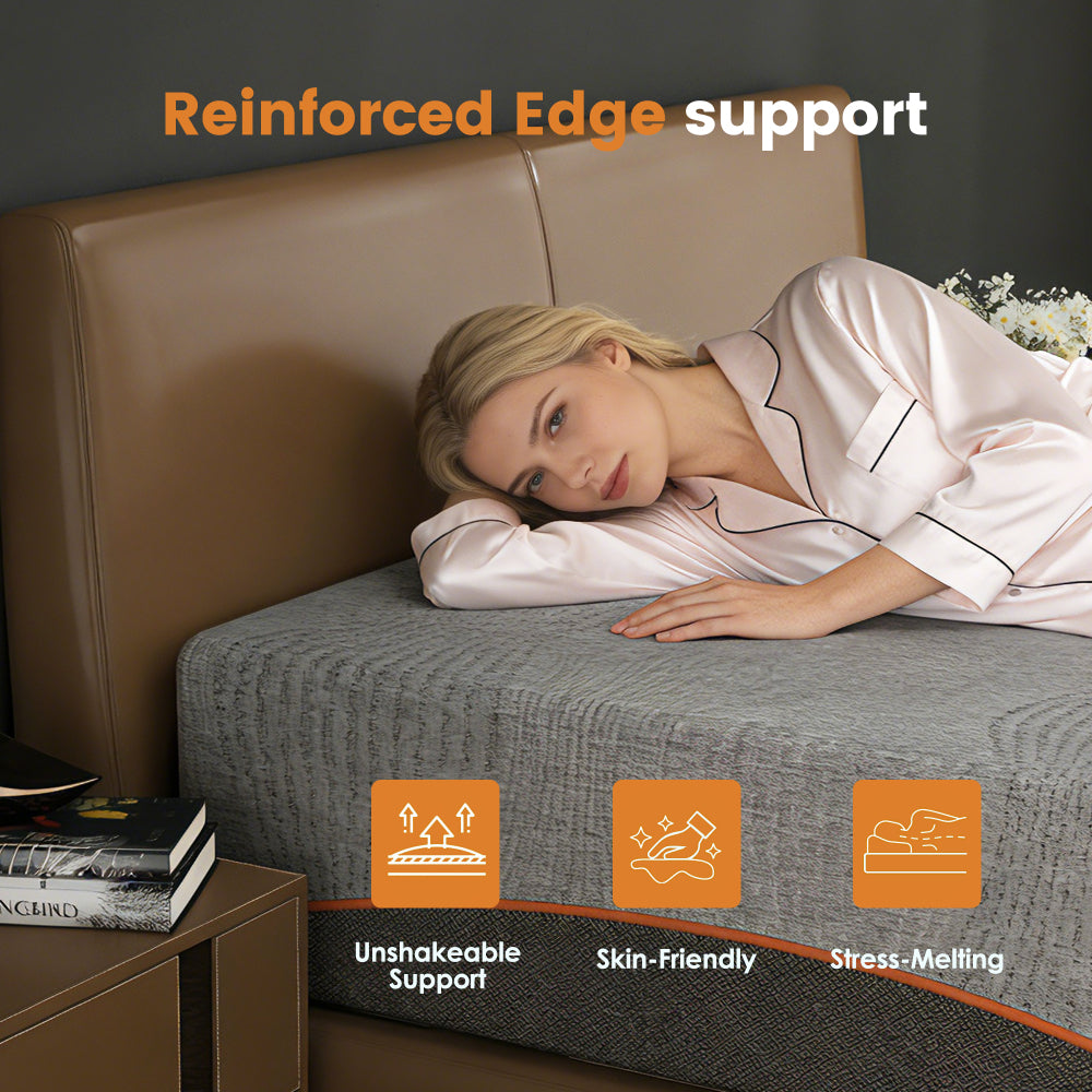 Twin/Full/Queen/King — 12" Memory Foam Mattress | Green Tea & Charcoal Infused | Pressure-Relieving | Breathable Cooling Layers | Fiberglass Free | CertiPUR-US & OEKO-TEX Certified | Bedroom | Black