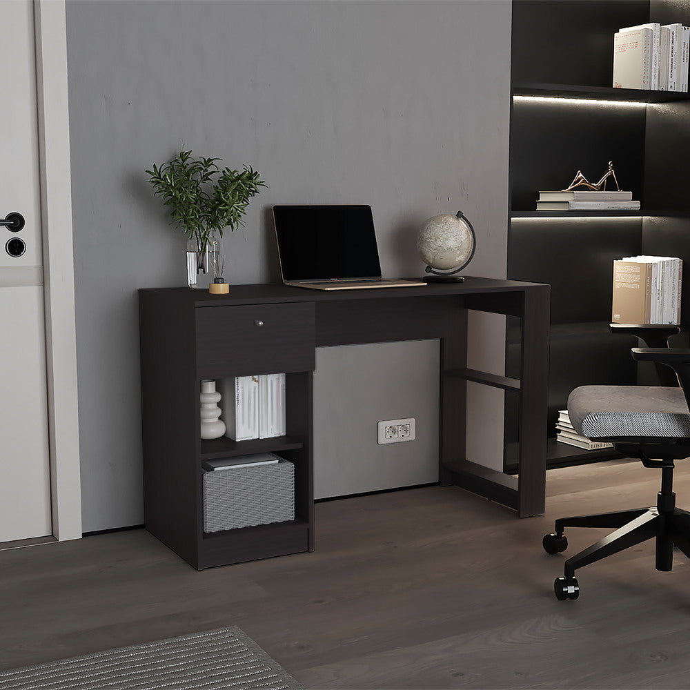 47" Modern Writing Desk with 1 Drawer + 4 Side