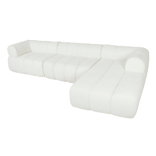 122" Modern L-Shaped Modular Sectional Sofa | 2-Piece Chaise Lounge Set | High-Resilience Fully Compressed Foam | No Internal Wood Frame | Stain & Pilling Resistant | No Assembly Required | Living Room, Bedroom, Home Office | Beige/Gray/Espresso/Oran