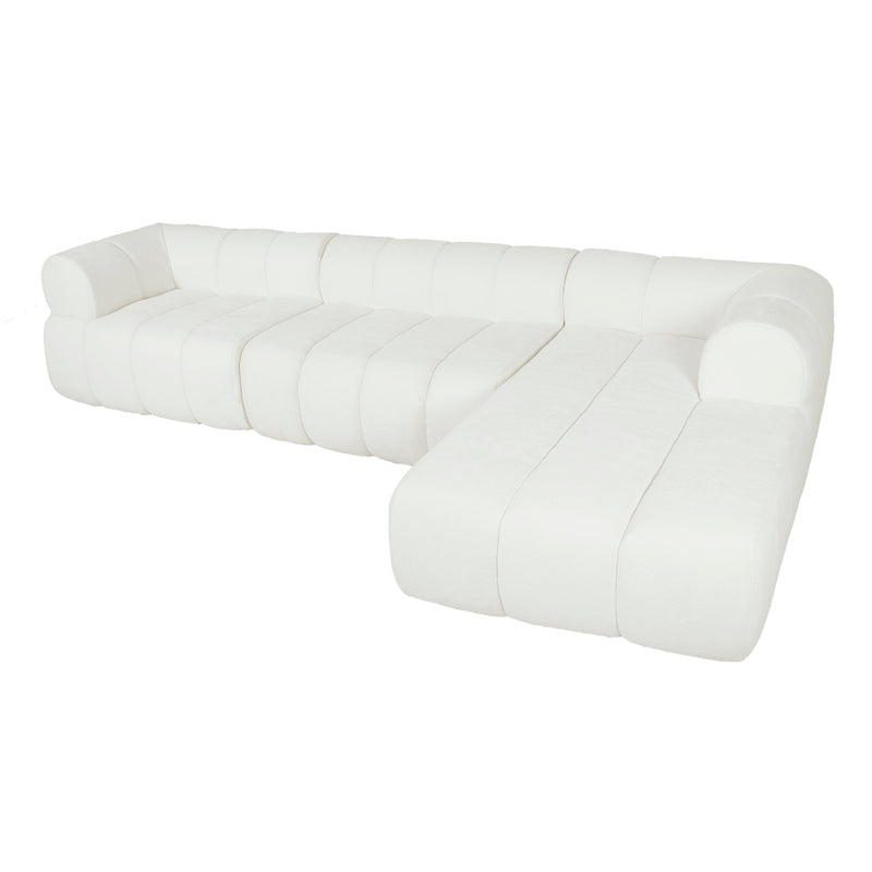 122" Modern L-Shaped Modular Sectional Sofa | 2-Piece Chaise Lounge Set | High-Resilience Fully Compressed Foam | No Internal Wood Frame | Stain & Pilling Resistant | No Assembly Required | Living Room, Bedroom, Home Office | Beige/Gray/Espresso/Oran
