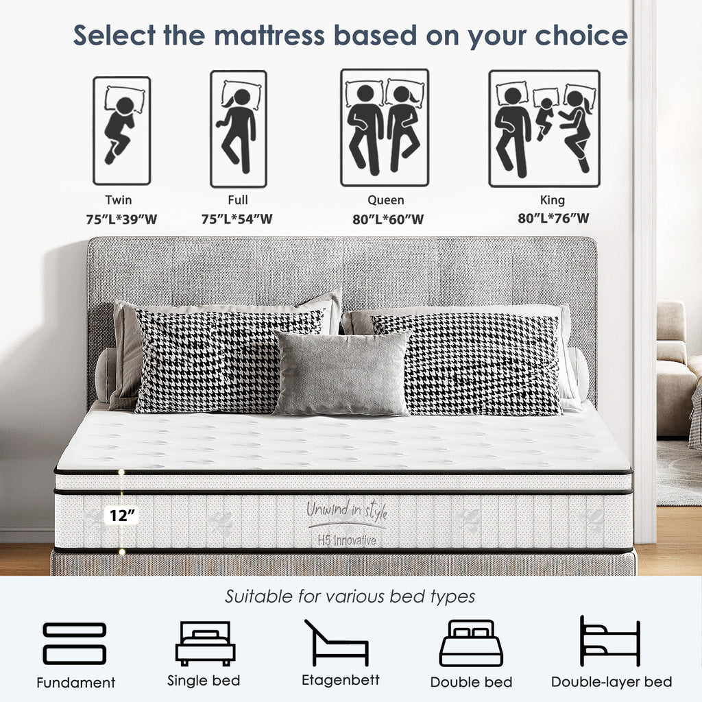 Twin/Queen | Tranquil Hybrid Pocket Spring & Memory Foam Mattress