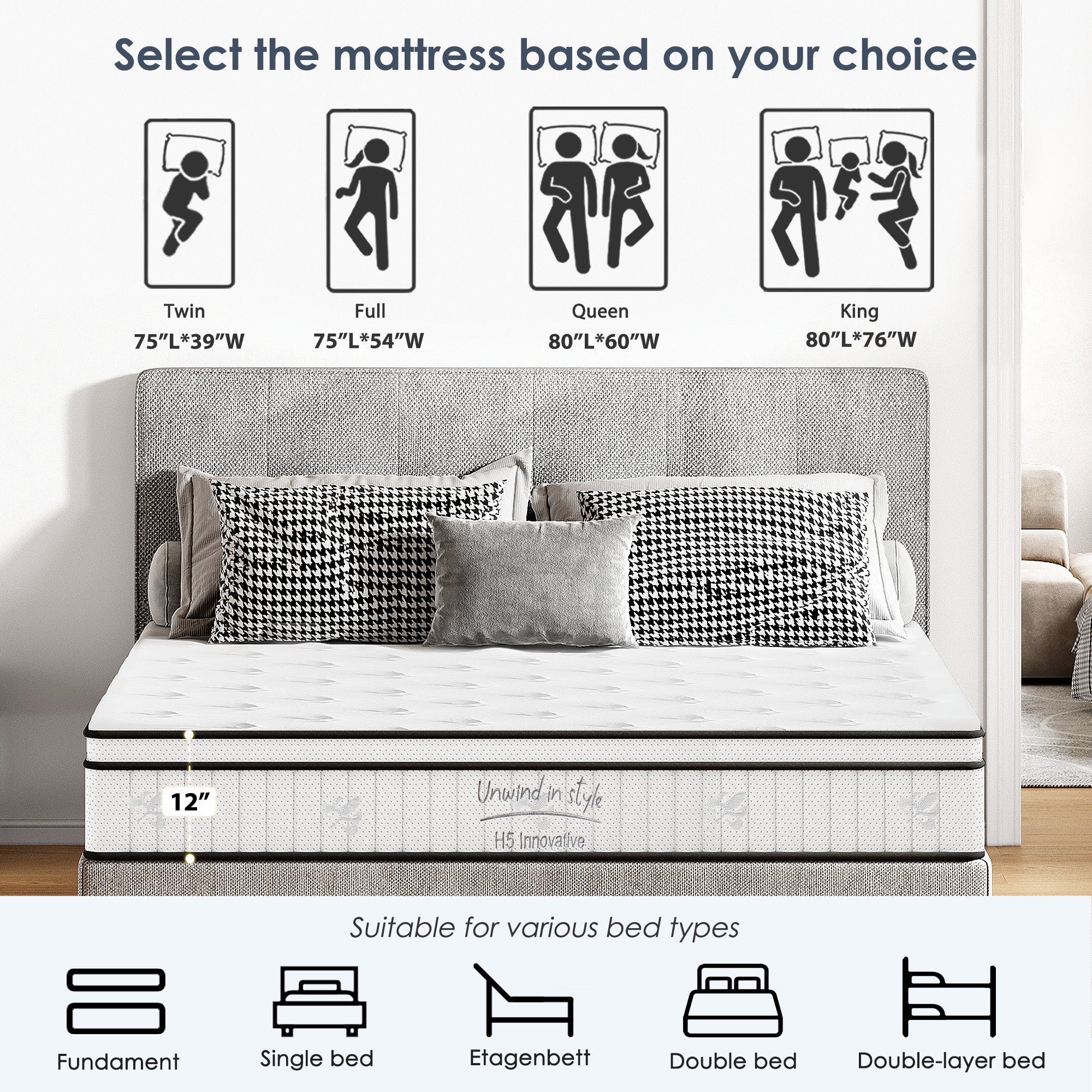Twin/Queen | Tranquil Hybrid Pocket Spring & Memory Foam Mattress