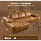 Boneless Couches for Living Room, Brown Faux Leather Cloud Sectional Couches with Chaise, Deep Seat L Shaped Modular Sofa, No Assembly Required Sofas in a Box (Left,Faux Leather,Brown)