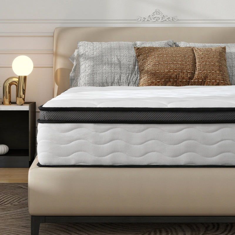 12" Full/Queen Hybrid Mattress | Individually Wrapped Pocket Coil Innerspring + Memory Foam | Bamboo Fiber Cover | Medium Firm | CertiPUR-US & OEKO-TEX Certified | Bedroom