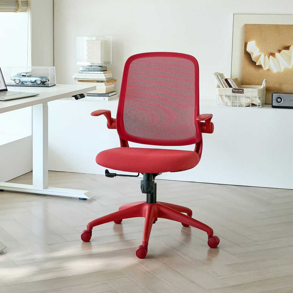 Ergonomic High-Back Mesh Office Chair | 350 lbs Capacity | Flip-Up Armrests | 10-Layer Curved Molded Foam Seat | Butterfly Upright Lock | SGS Class 3 Gas Lift | Fireproof | Home Office | Purple/Yellow/Green/Blue/Red