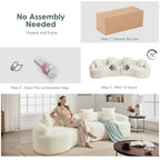 110" Curved Boneless Sectional Sofa 4-Seat | Chenille Upholstery | High-Density Foam & Spring | Flared Arms Pillow Back | No Assembly Required | Child & Pet Friendly | White/Gray/Beige/Green/Orange/Navy/Caramel/Black