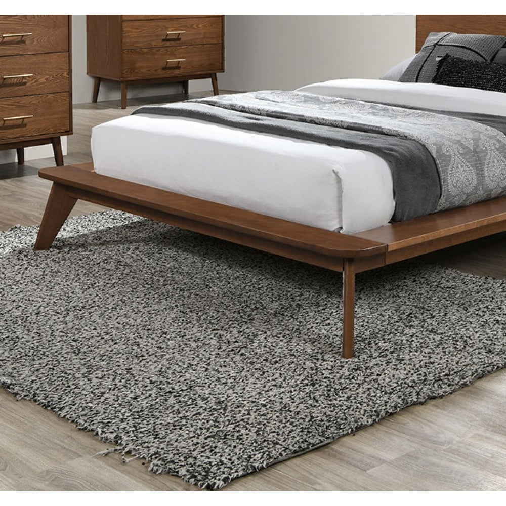 Walnut Color Eastern King Size Bed Solid wood
