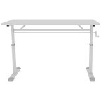 Height-Adjustable Standing Desk — 39" Manual Crank Sit-Stand Desk for Kids & Adults | Ergonomic Home Office Study Table | Sturdy Dual-Column Frame | No Electricity Needed | Compact Minimalist Design | White