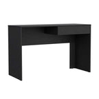 43.3" Modern Writing Computer Desk with Handleless Drawer | Spacious Particle Board Top | Compact Sleek Design | Home Office, Bedroom, Study Room | Black