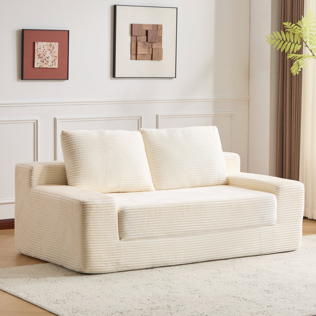 Cloudform Corduroy Giant Bean Bag Loveseat