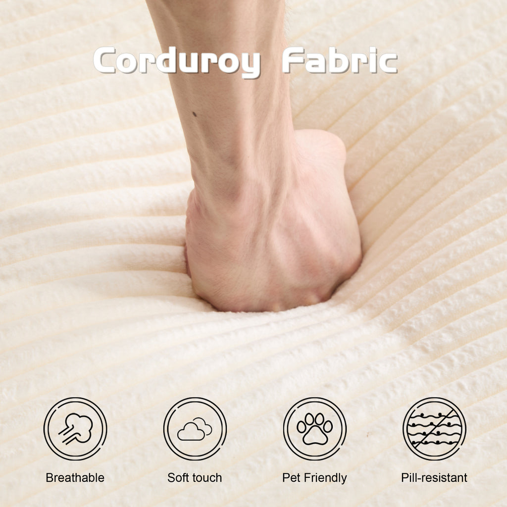 Cloudform Corduroy Giant Bean Bag Loveseat