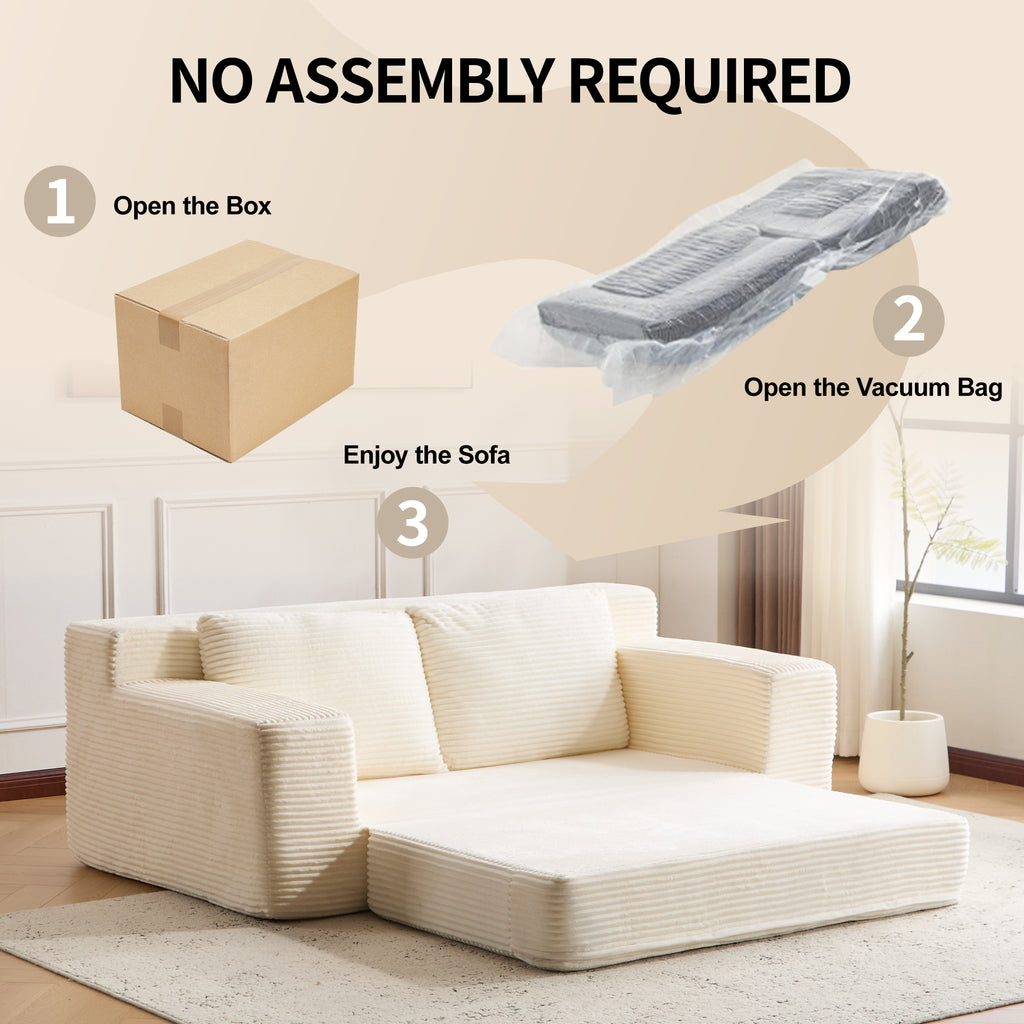 Cloudform Corduroy Giant Bean Bag Loveseat