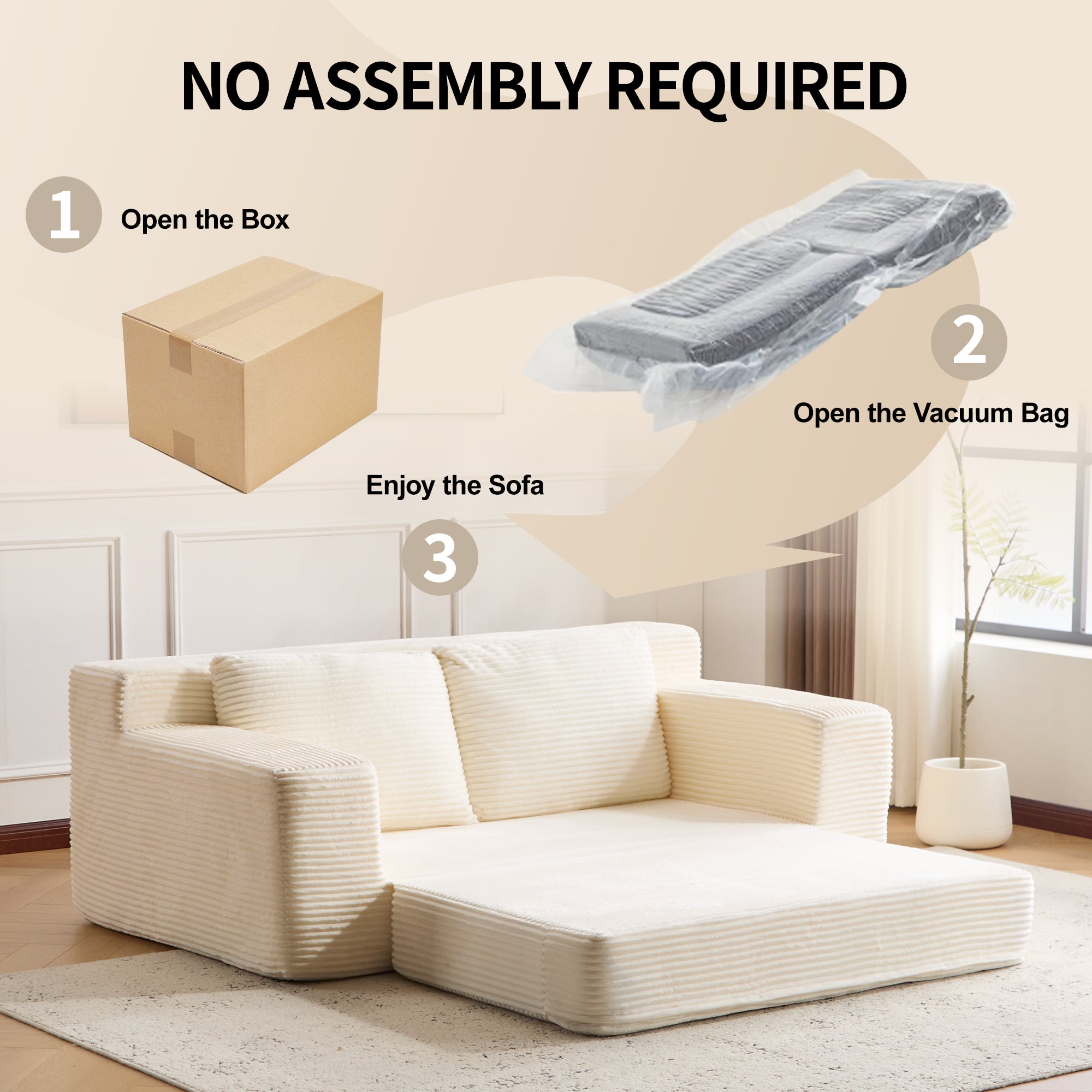 Cloudform Corduroy Giant Bean Bag Loveseat