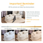 110" Curved Boneless Sectional Sofa 4-Seat | Chenille Upholstery | High-Density Foam & Spring | Flared Arms Pillow Back | No Assembly Required | Child & Pet Friendly | White/Gray/Beige/Green/Orange/Navy/Caramel/Black