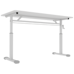 Height-Adjustable Standing Desk — 39" Manual Crank Sit-Stand Desk for Kids & Adults | Ergonomic Home Office Study Table | Sturdy Dual-Column Frame | No Electricity Needed | Compact Minimalist Design | White