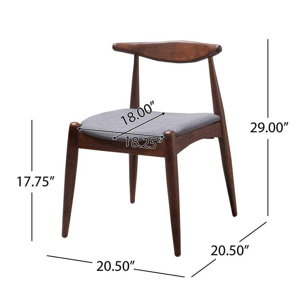 Christopher Knight Home 5-Piece Mid-Century Dining Set — Rubberwood Frame, Faux Wood Tabletop, Ergonomic Cushioned Chairs | Seats 4