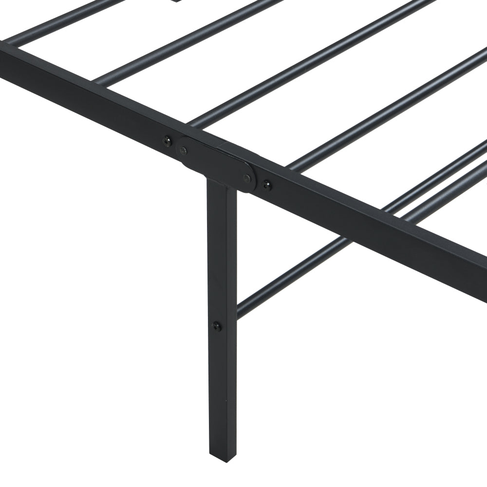 Twin/Full/Queen/King Size Heavy Duty Metal Platform Bed Frame | 750 lbs Steel Slat Support | No Noise No Shaking | Under-Bed Storage Space | Quick & Easy Assembly | Black