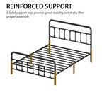 Twin/Full/Queen Size Metal Platform Bed Frame | Classic Spindle Headboard & Footboard | Reinforced Sturdy Structure | Ample Under-Bed Storage | No Box Spring Needed | Black/Charcoal Gray/White