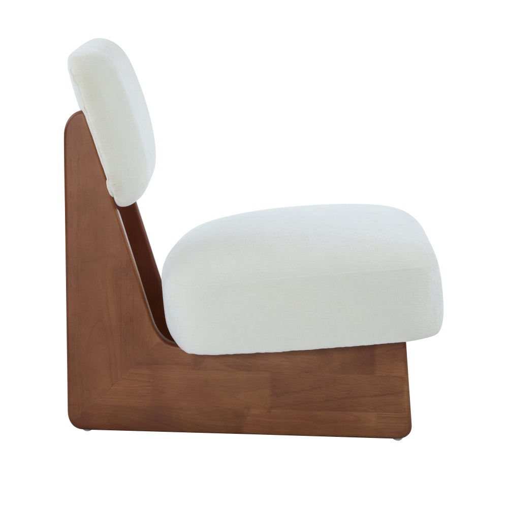Modern Beige Lounge Chair with Polyester