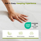 Twin/Full/Queen/King | 12" Memory Foam Mattress | Cooling Green Tea Gel | Dual-Layer High-Density Foam | Removable Washable Cover | CertiPUR-US Certified | Bedroom, Guest Room, Dorm | White