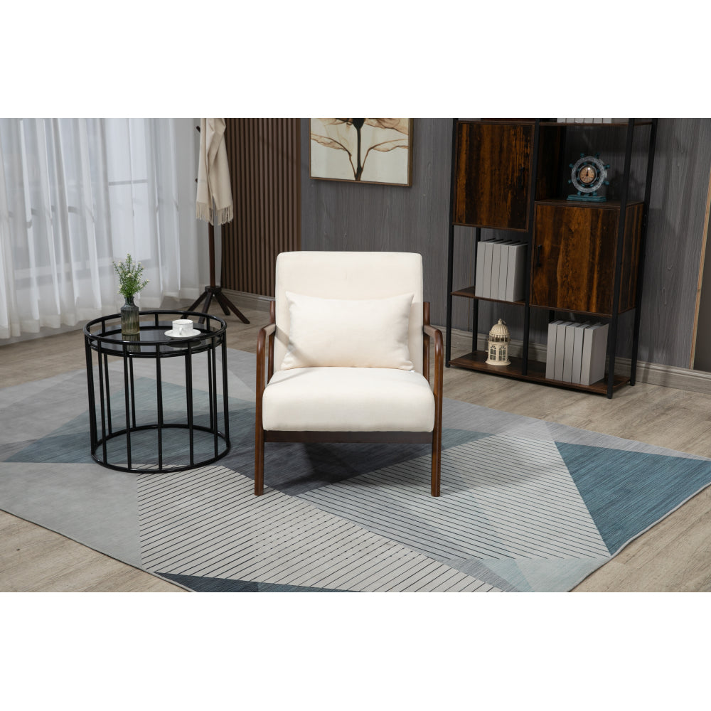 Mid Century Modern Accent Chair with Wood Frame