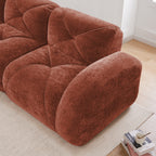 2-Piece Modular Cloud Sofa Set | 2+2 Deep-Seat Velvet Couch | 32D High-Density Boneless Foam | Retro Tufted Rounded Design | Flexible Layout | No Assembly Required | Living Room, Apartment | Camel/Red/Green/Blue