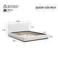 White Boucle Upholstered Platform Bed