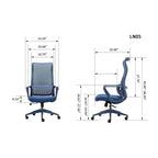 Ergonomic High-Back Mesh Office Chair | 350 lbs Capacity | 7-Level Aluminum Dual-Track Lumbar Support | Integrated Molded Foam Seat | Butterfly Upright Lock | SGS Class 3 Gas Lift | Fireproof | Home Office | Yellow/Green/Blue