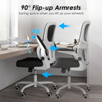 Mesh Ergonomic Office Chair | Tailored Lumbar Support | High-Density Double Mesh Backrest | Flip-Up Armrests | Breathable Elastic Sponge Seat | 90°–120° Tilt + Pneumatic Height Adjustment | 350 lbs | Easy Assembly | Home, Study, Office