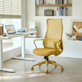 Ergonomic High-Back Mesh Office Chair | 350 lbs Capacity | 7-Level Aluminum Dual-Track Lumbar Support | Integrated Molded Foam Seat | Butterfly Upright Lock | SGS Class 3 Gas Lift | Fireproof | Home Office | Yellow/Green/Blue